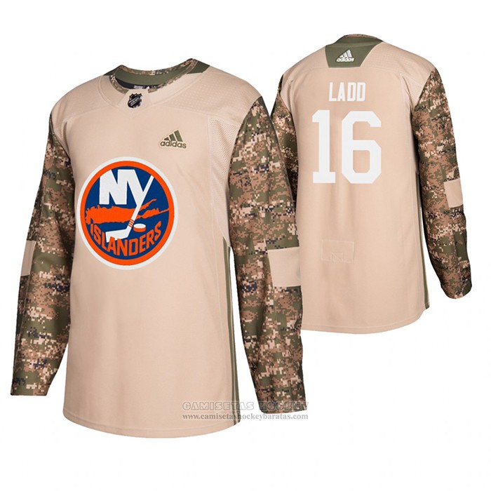 Camiseta Hockey New York Islanders Andrew Ladd Dia De Los Veteranos Camuflaje